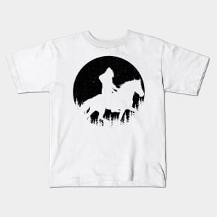 Bigfoot Riding A Horse Silhouette Kids T-Shirt